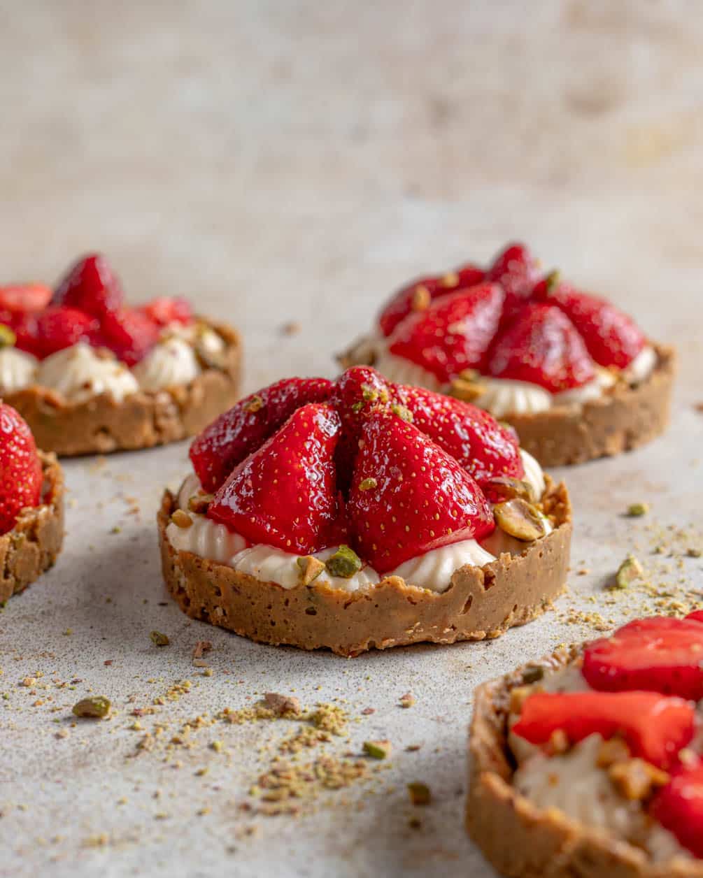 No-Bake Strawberry Pistachio Tartlets