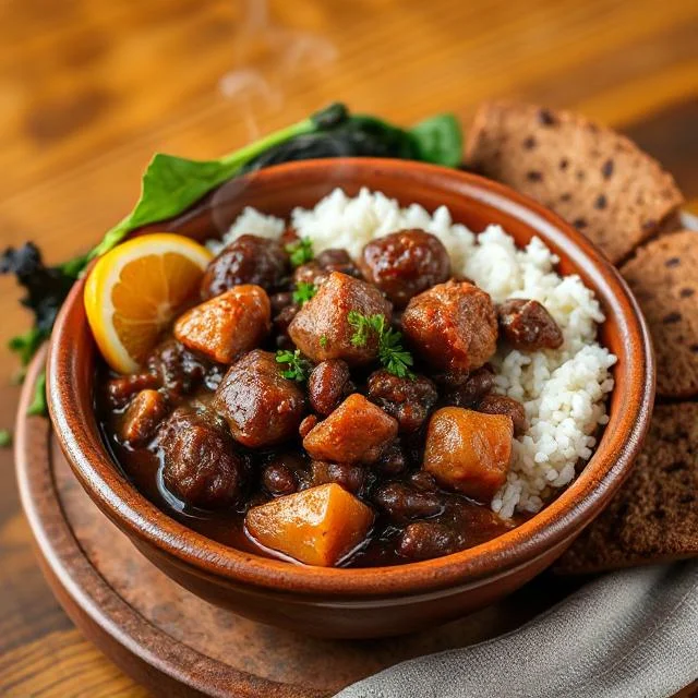 Slow-Cooked Feijoada with Pork Sausage and Black Beans