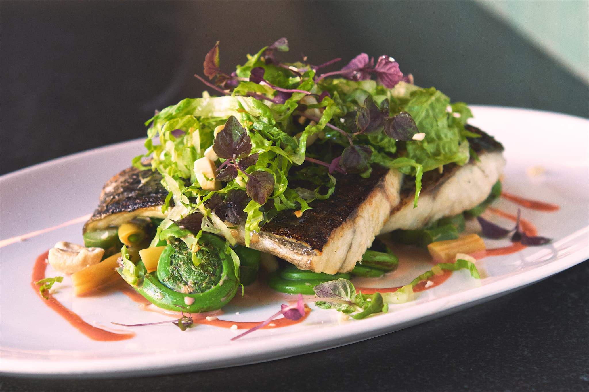 Pan-Roasted Barramundi with Lemon Myrtle and Roasted Vegetables