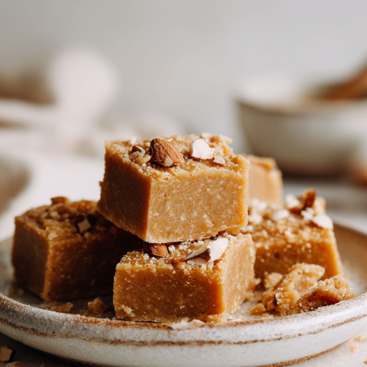 No-Bake Salted Almond Butter Fudge