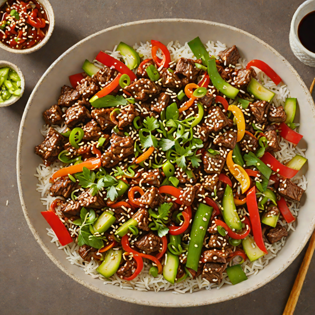 Korean-Style Spicy Beef Stir Fry with Sesame and Scallions