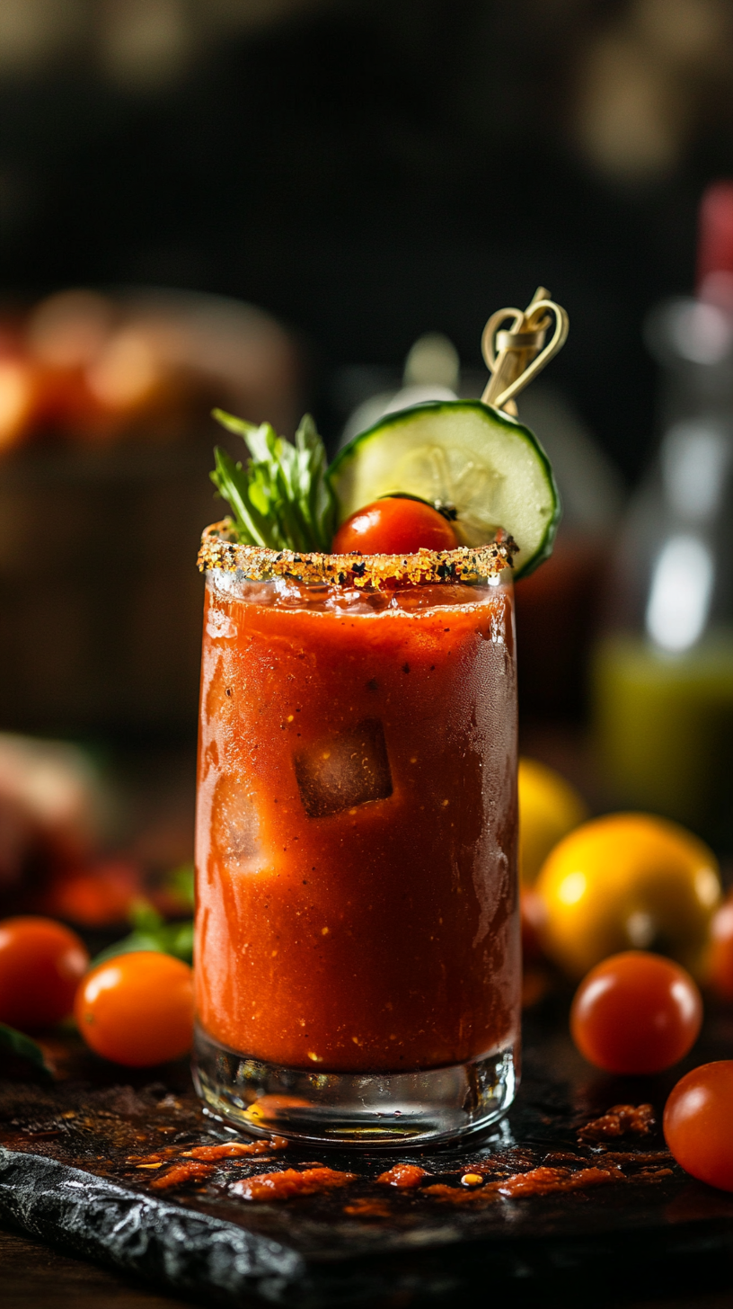 Smoked Paprika Bloody Mary with Charred Tomato