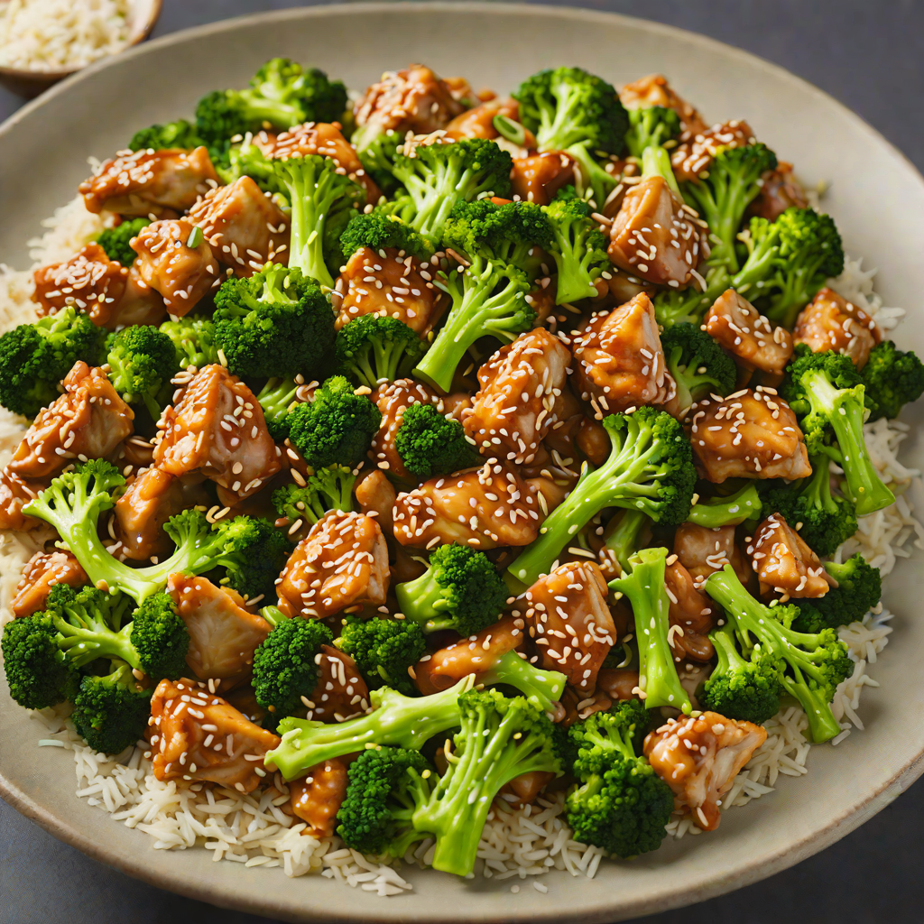 Stir-Fried Chicken and Broccoli with Garlic-Sesame Sauce