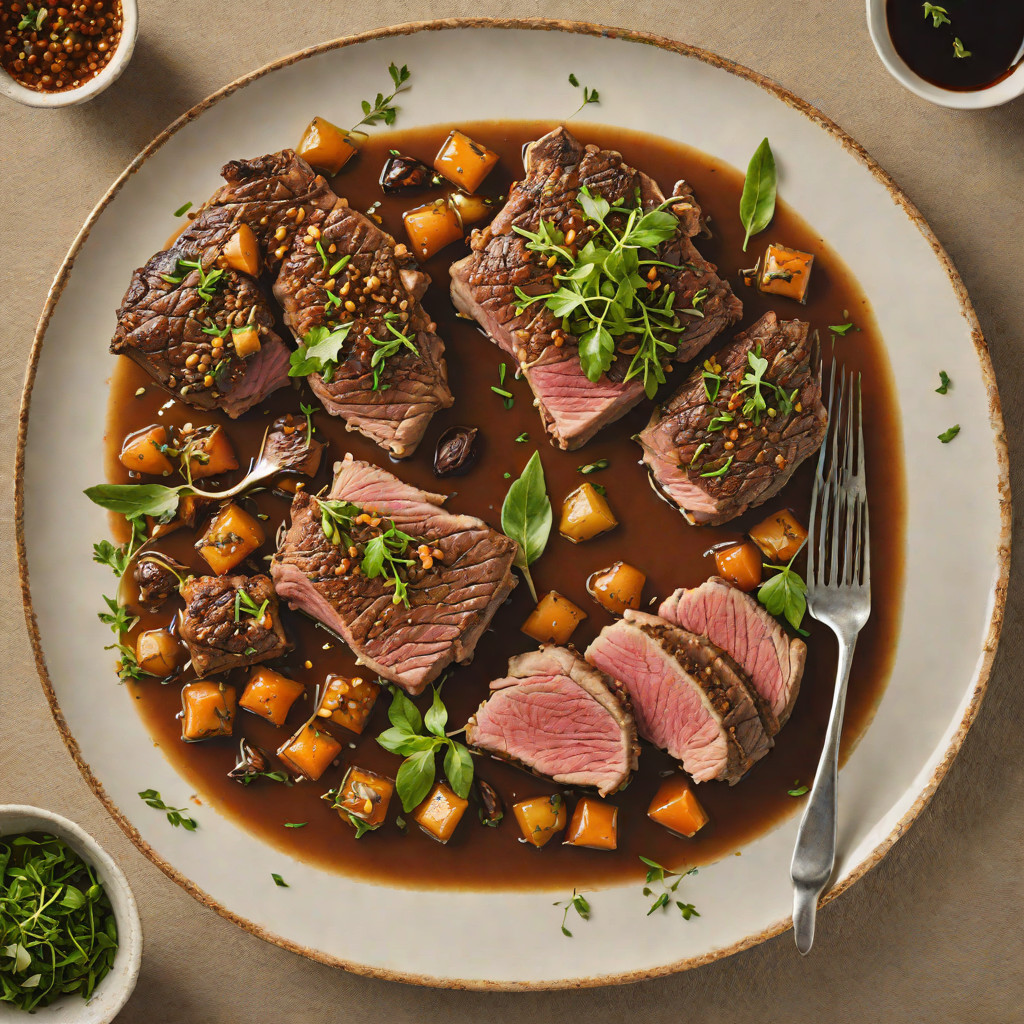 Slow-Roasted Mediterranean Lamb with Herb-Garlic Jus