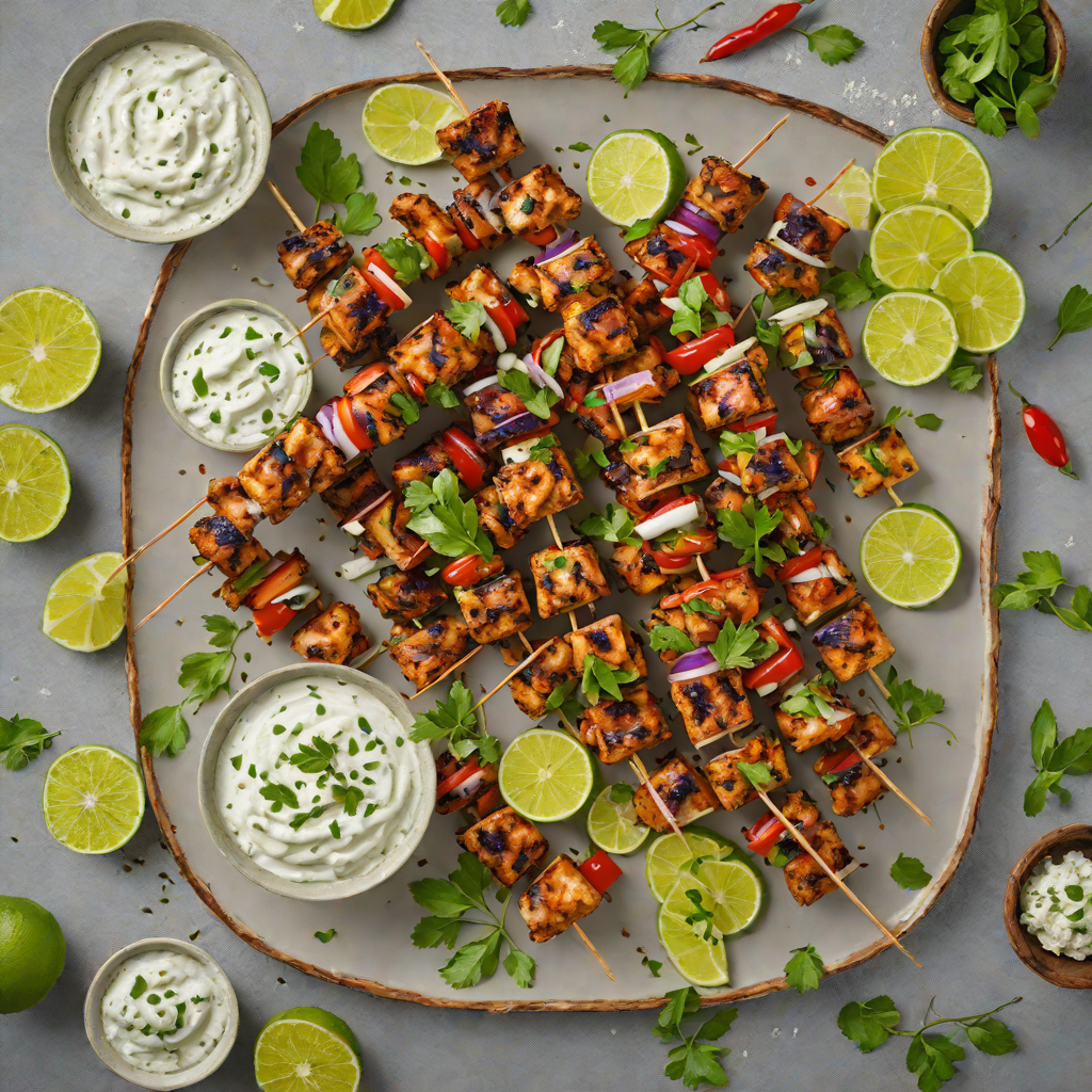 Spiced Greek Chicken Skewers with Tzatziki Sauce