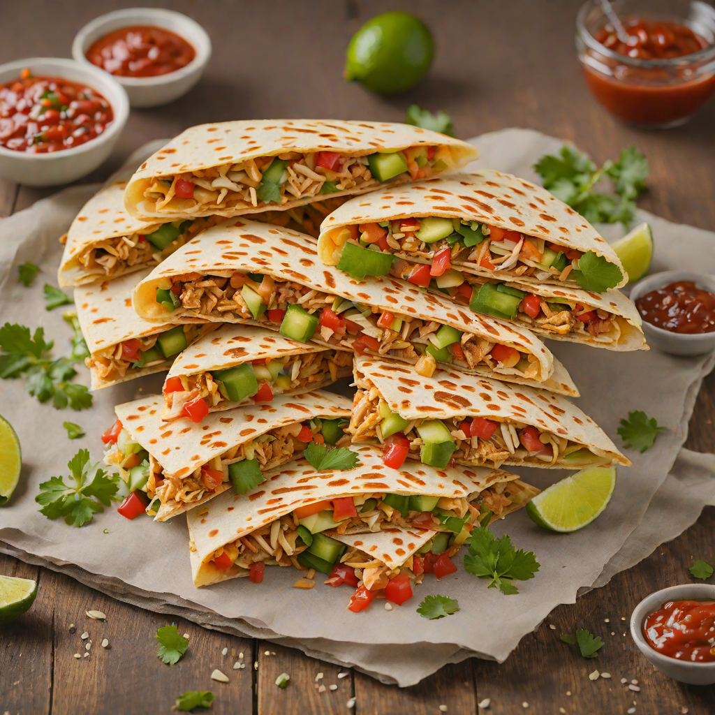 Veggie-Loaded Chicken Quesadillas with Mild Salsa