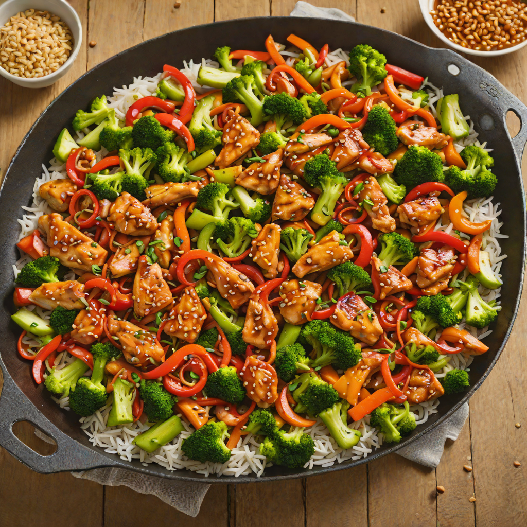 One-Pan Chicken and Vegetable Stir Fry with Honey-Soy Glaze