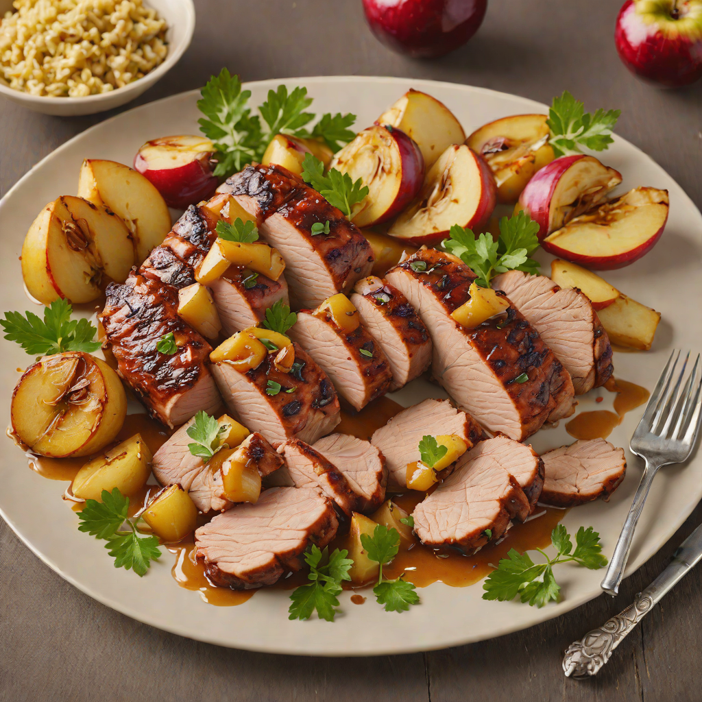 Honey-Mustard Glazed Pork Tenderloin with Roasted Apples and Onions