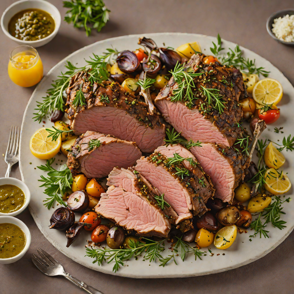 Slow-Roasted Lamb with Ancient Greek Herb Marinade