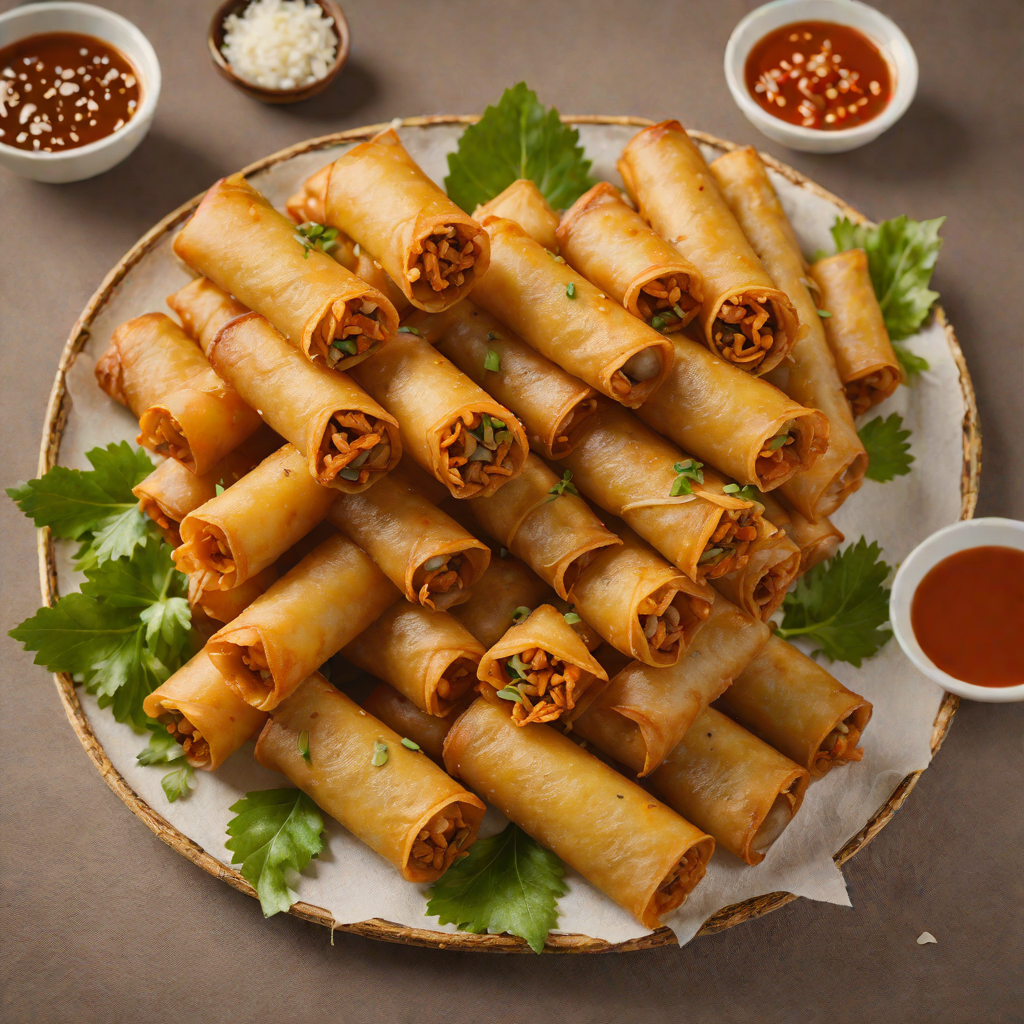 Pan-Fried Pork Lumpia with Garlic and Carrot Filling