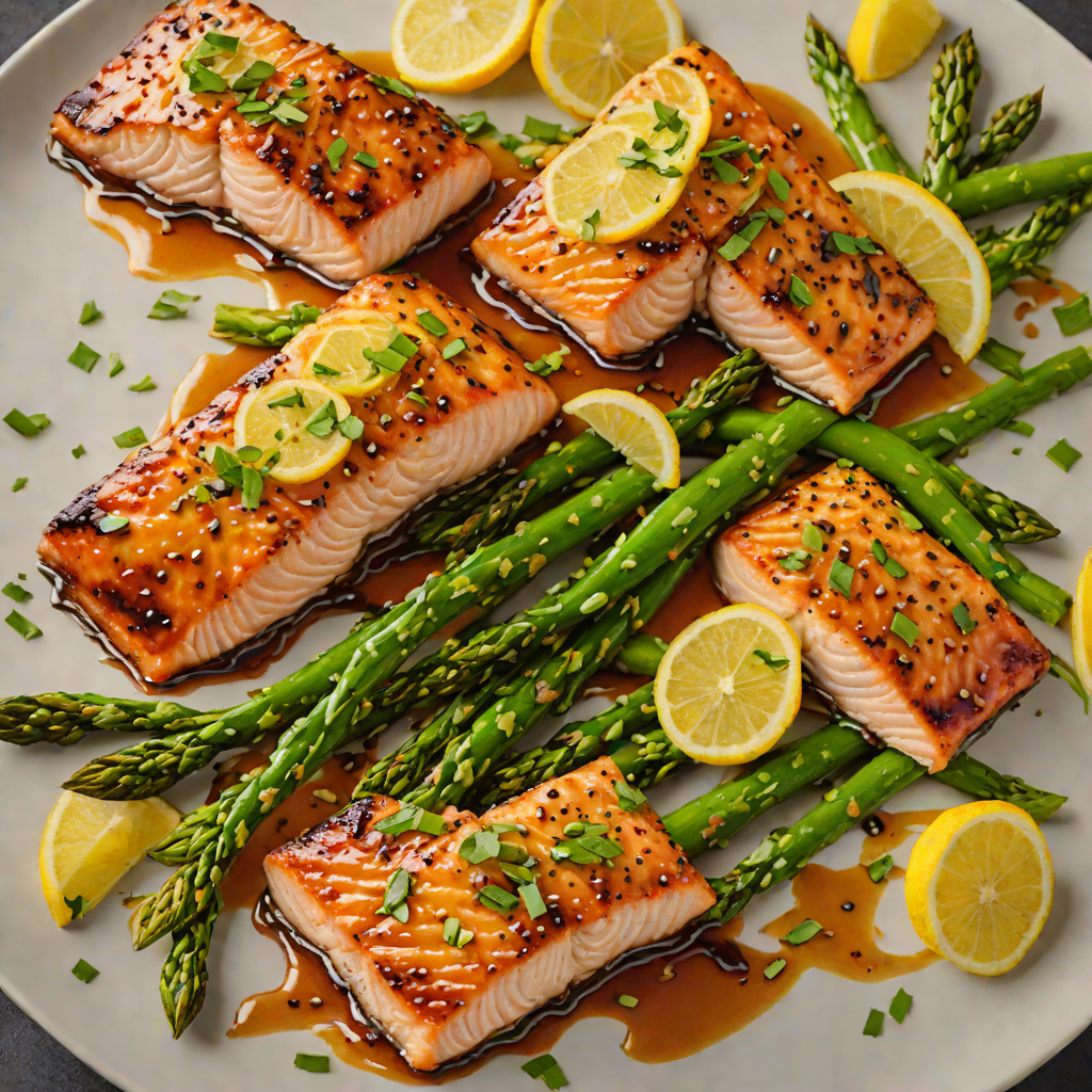 Miso-Glazed Salmon Fillets with Grilled Asparagus