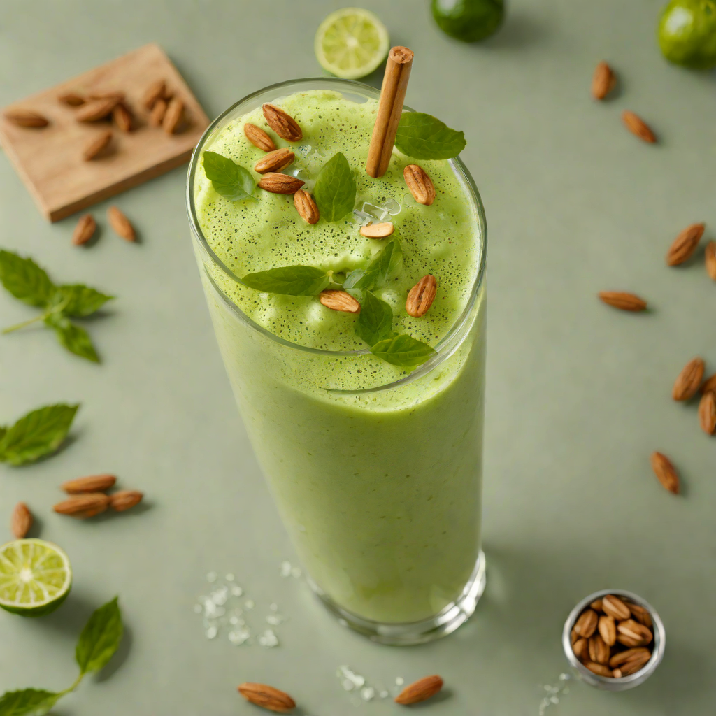 Iced Matcha Green Tea Latte with Almond Milk