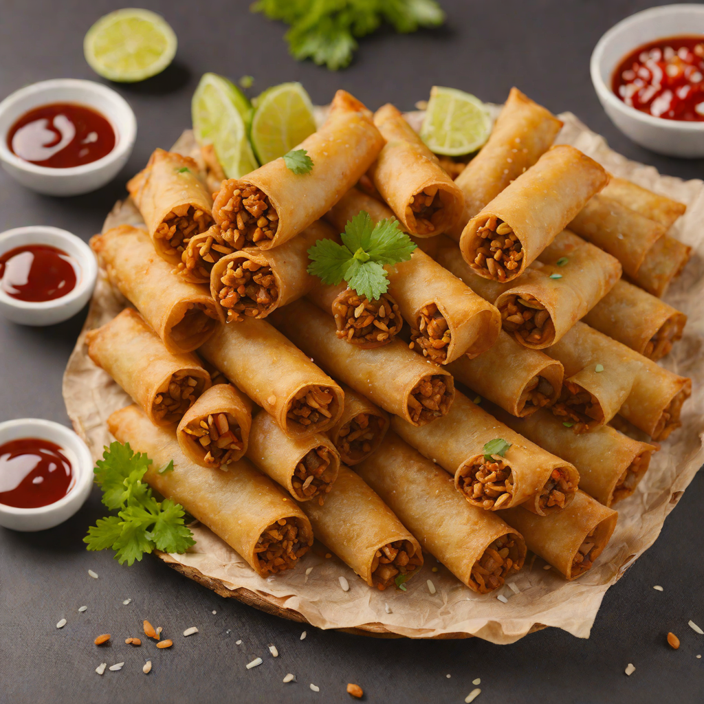 Deep-Fried Lumpia with Ground Pork and Vegetables