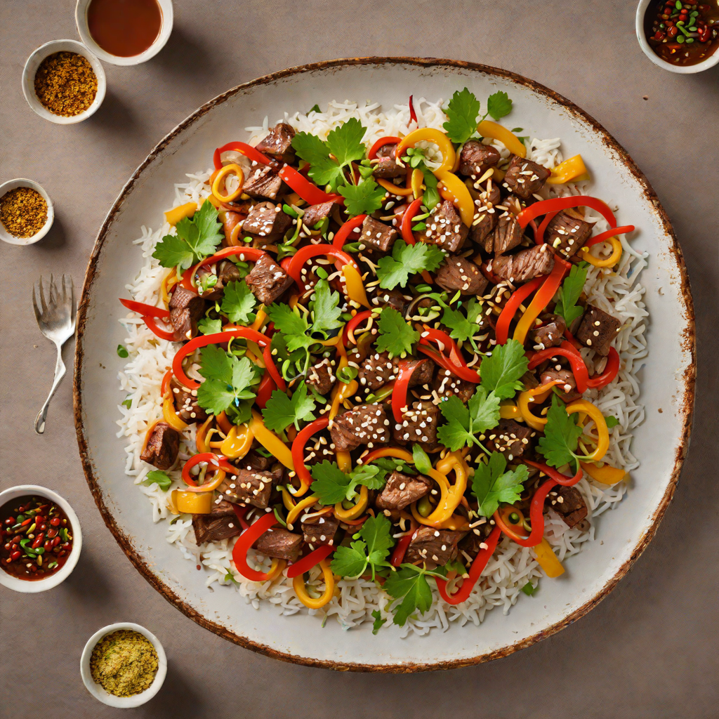 Spiced Kangaroo Stir-Fry with Finger Lime and Kakadu Plum Sauce