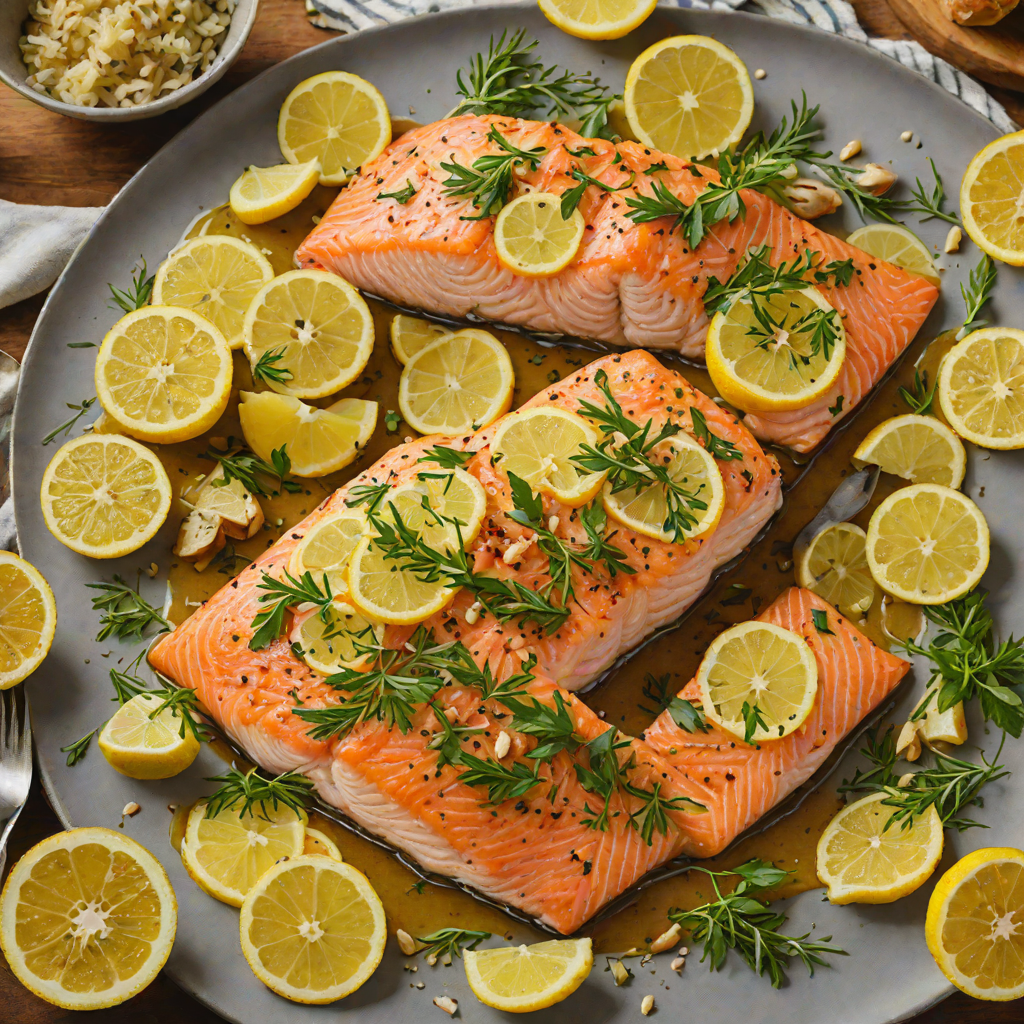 Italian Oven-Roasted Lemon Garlic Herb Salmon