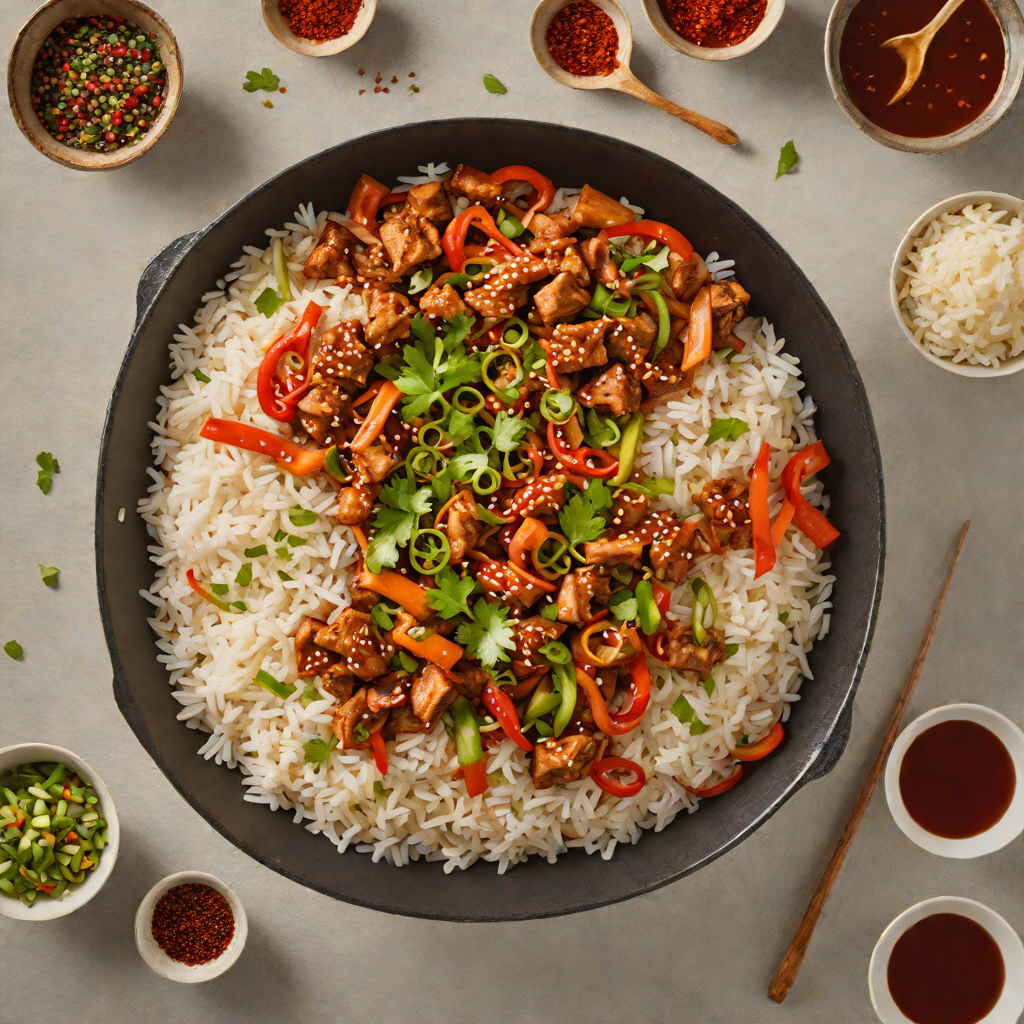 One-Pot Spicy Pork and Kimchi Stir-Fry with Jasmine Rice