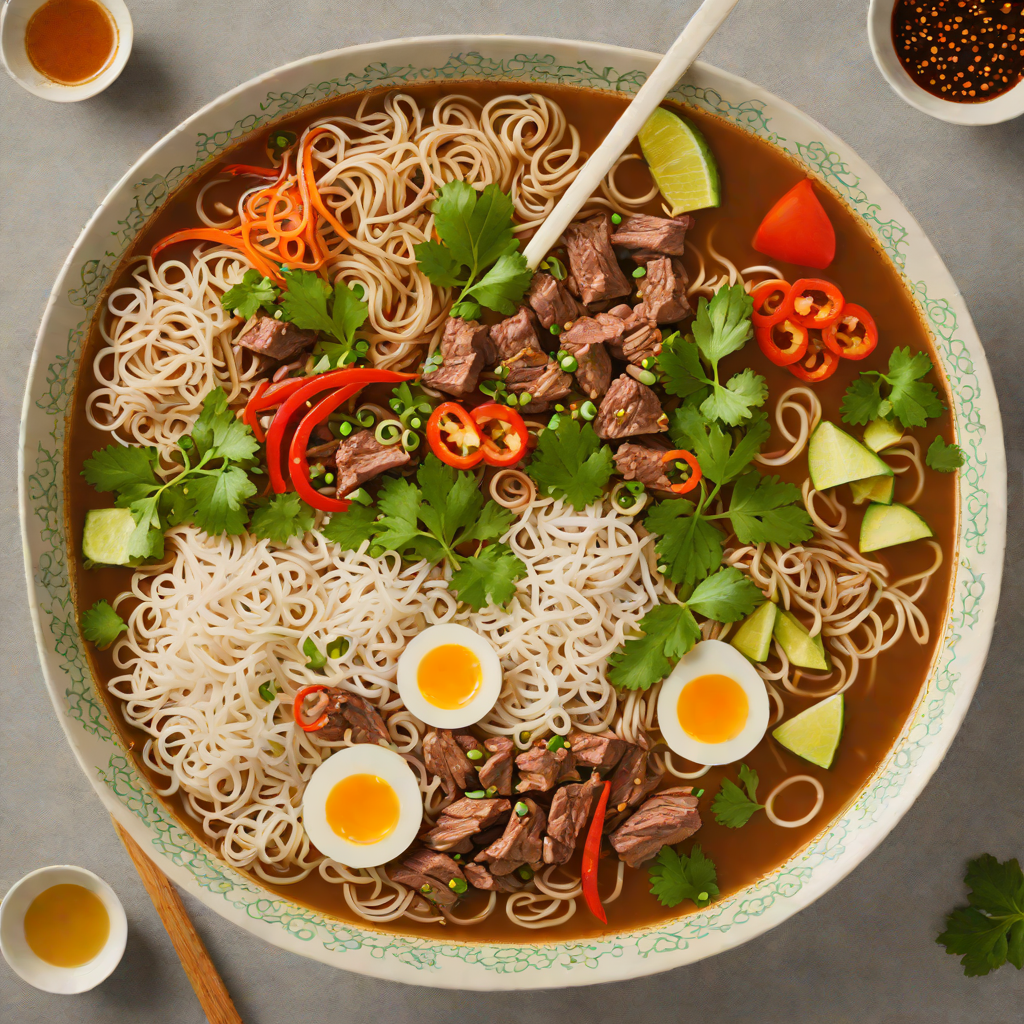 Spicy Pho-Inspired Beef Rice Noodle Soup