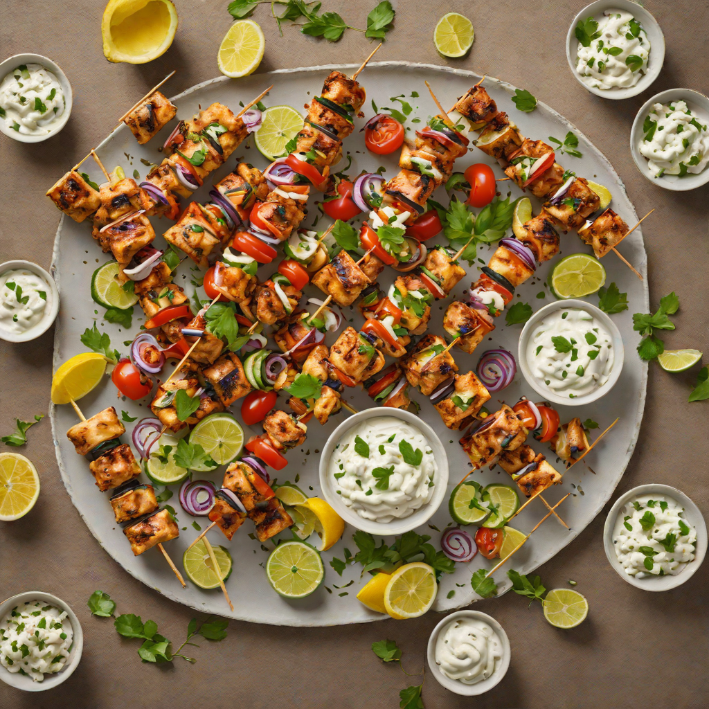 Greek-Style Chicken Souvlaki Skewers with Tzatziki