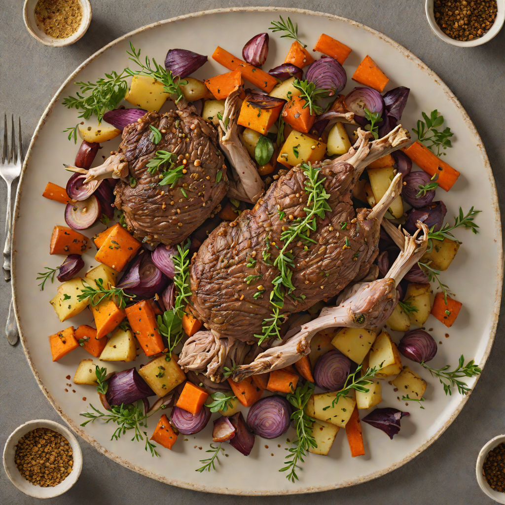 Slow-Roasted Lamb with Wattleseed and Roasted Root Vegetables