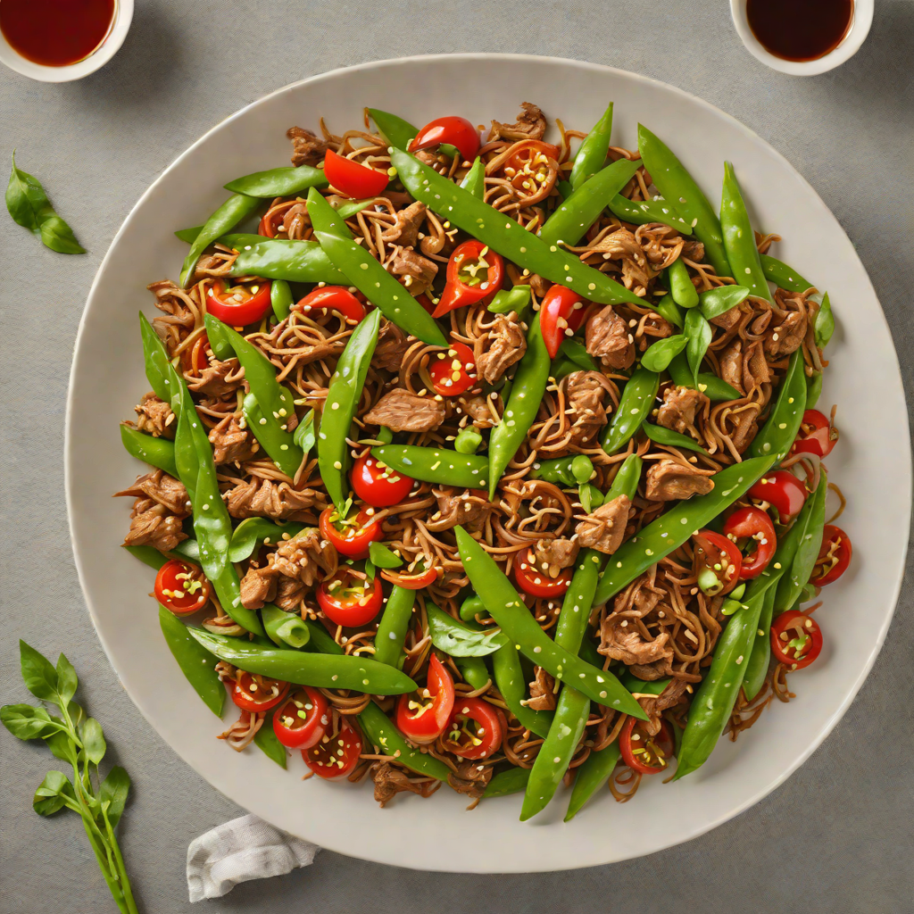 Spicy Kangaroo Stir-Fry with Bush Tomato and Snow Peas