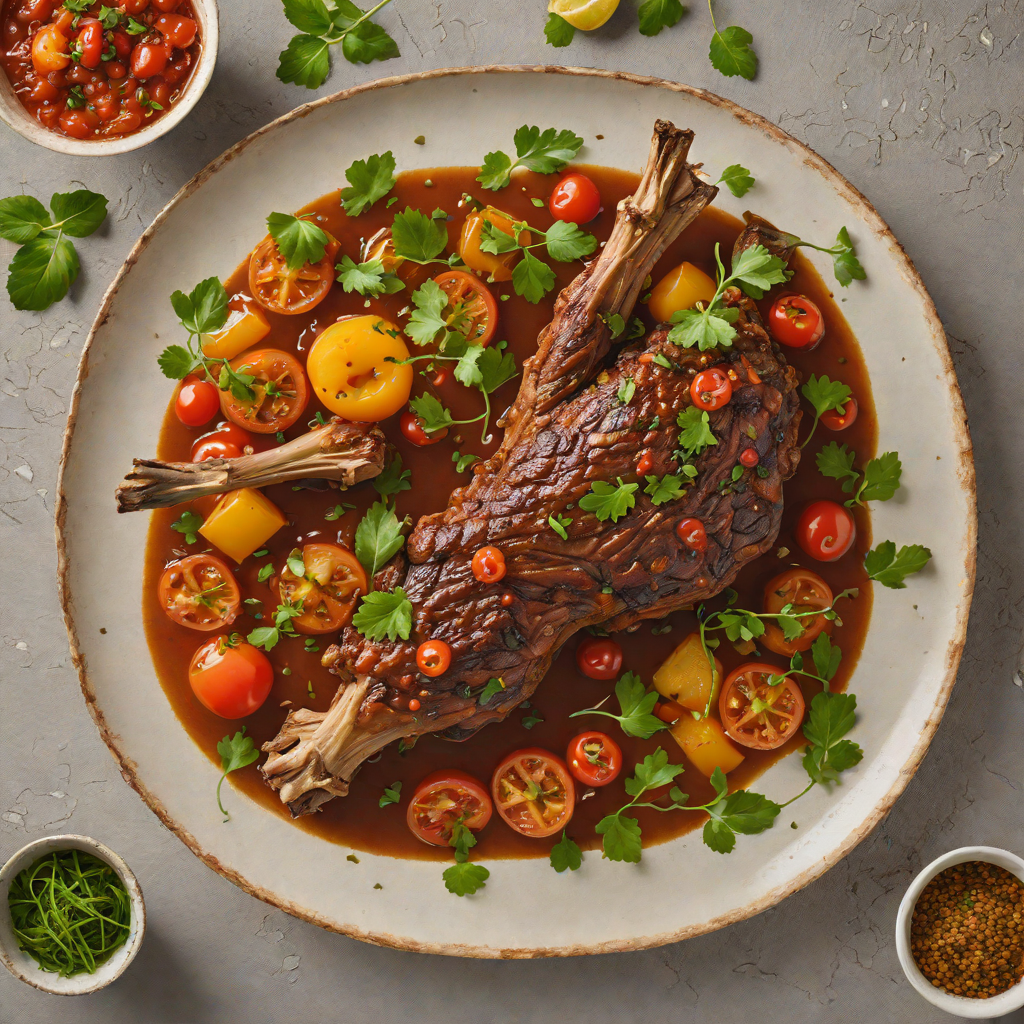 Slow-Cooked Lamb Shank with Bush Tomato and Finger Lime