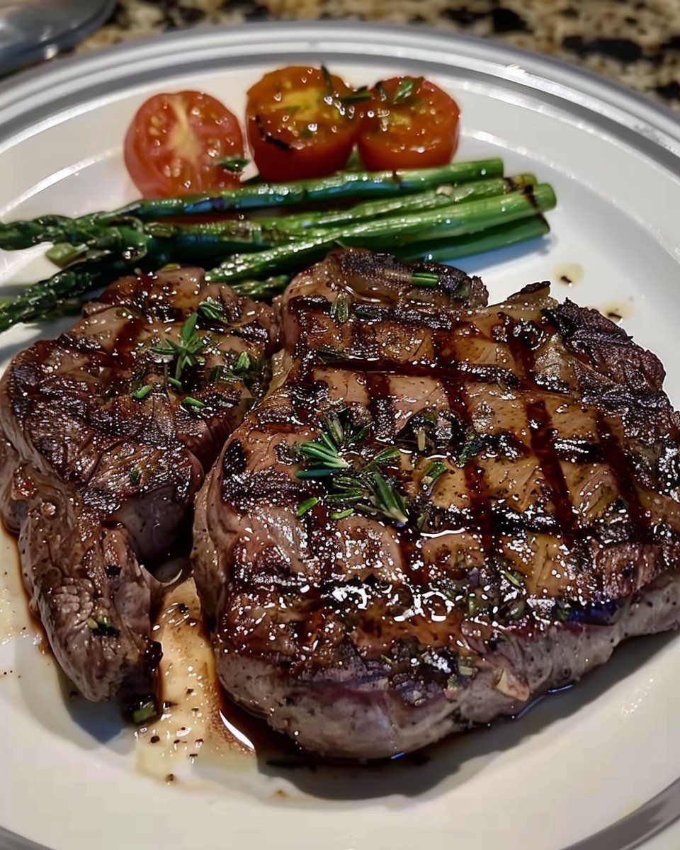 Pan-Seared Ribeye Steak with Garlic Butter and Charred Broccoli