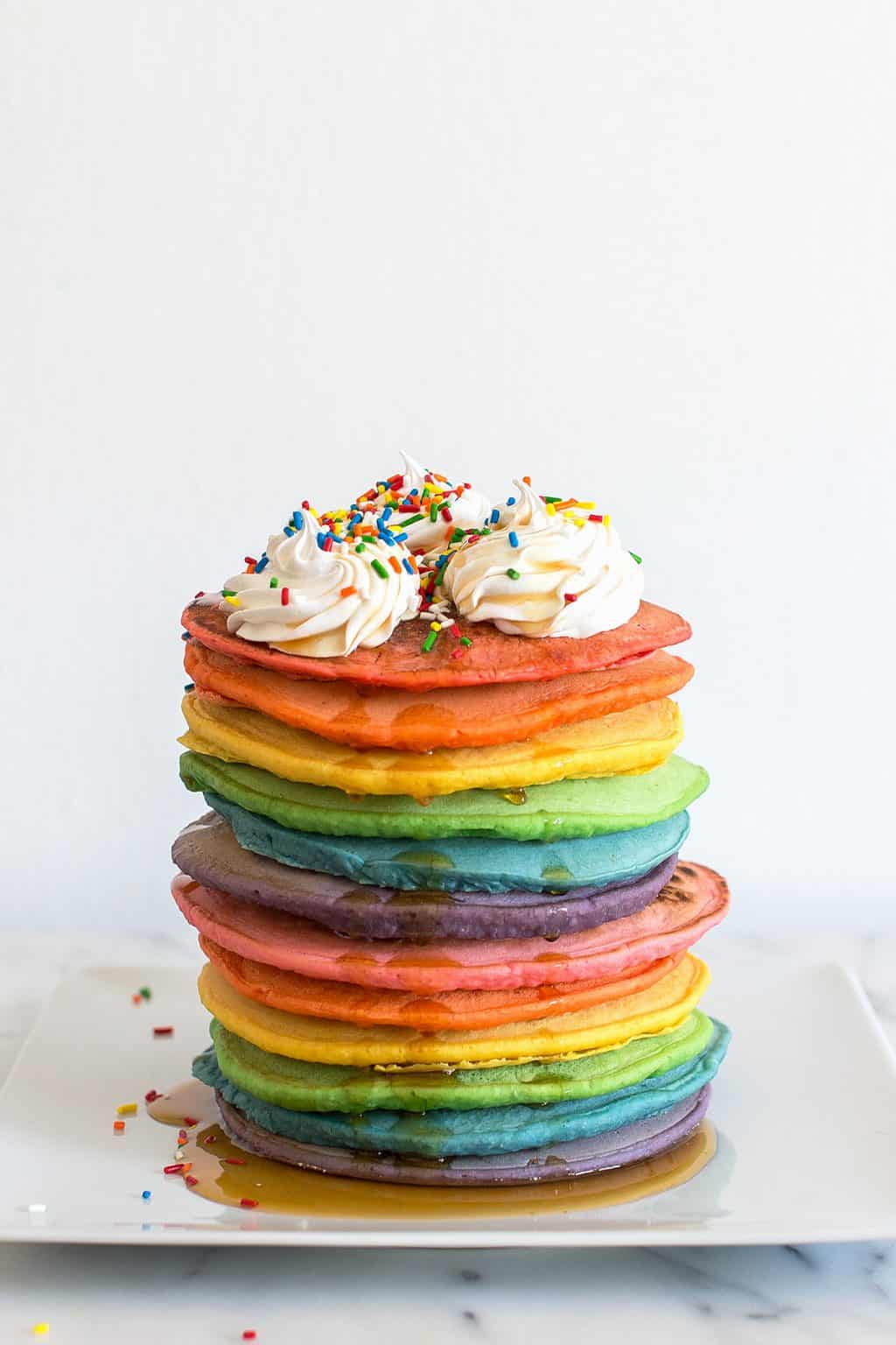 Rainbow Veggie Pancakes with Berry Compote