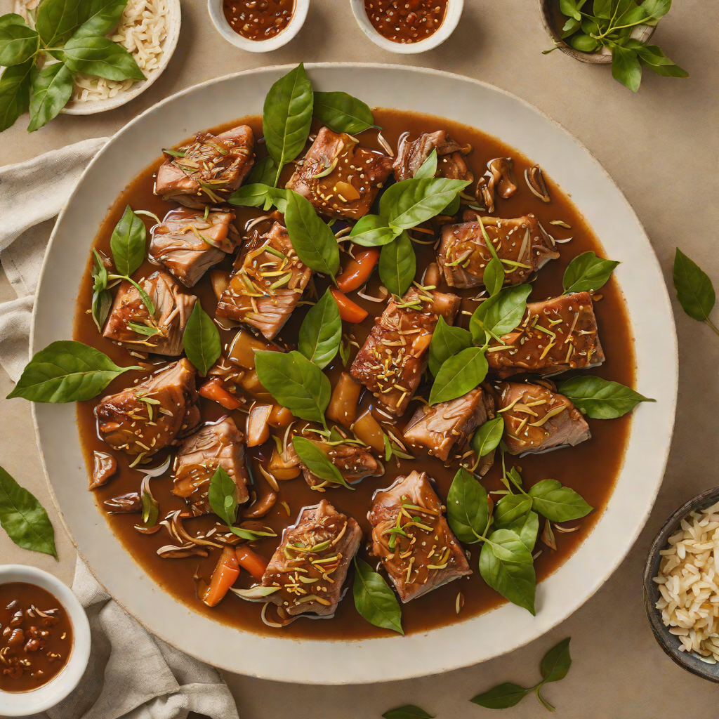 Slow-Cooked Pork Adobo with Coconut Vinegar and Bay Leaves