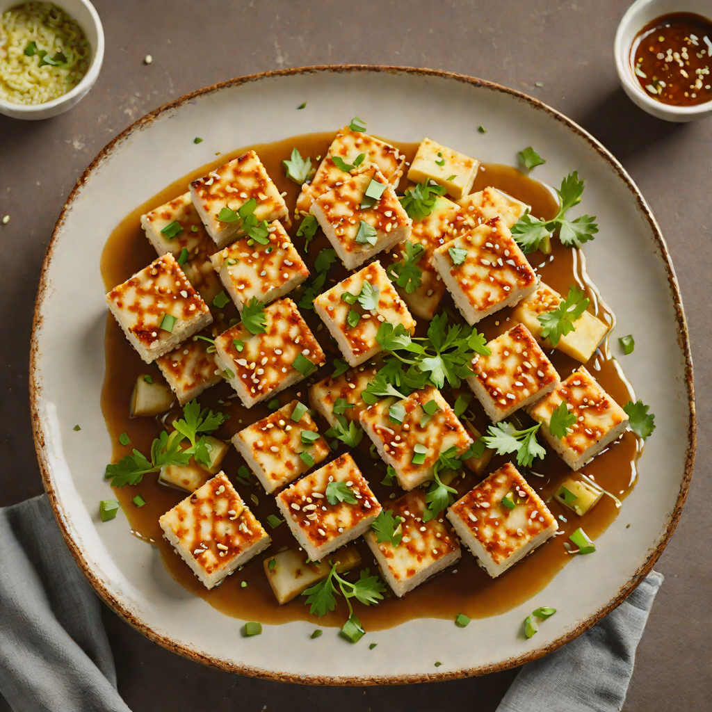Pan-Fried Tofu with Garlic-Scallion Sauce