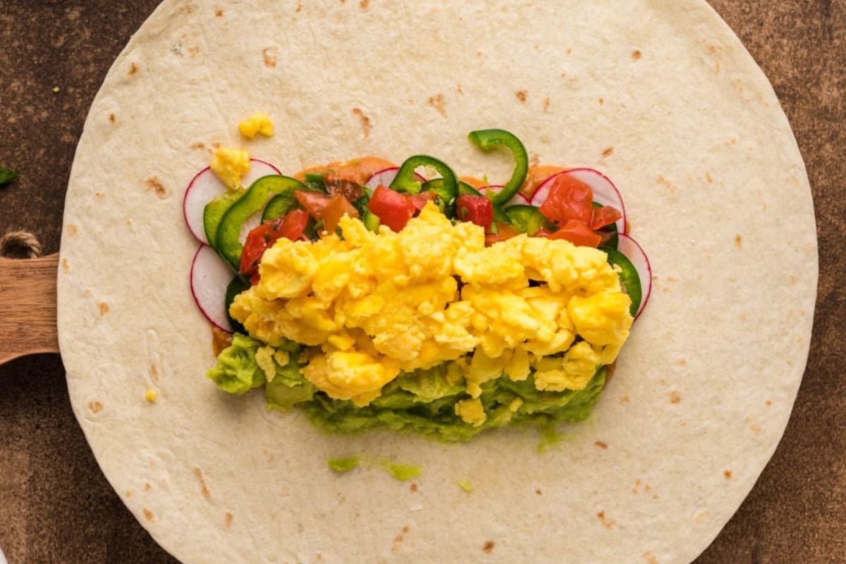 Taco-Style Breakfast Burritos with Scrambled Eggs