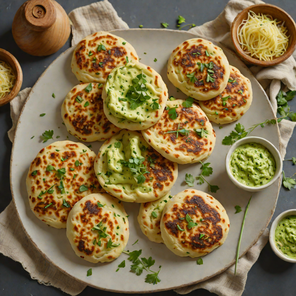 Pan-Fried Tibetan Tingmo Bread with Garlic Chive Butter