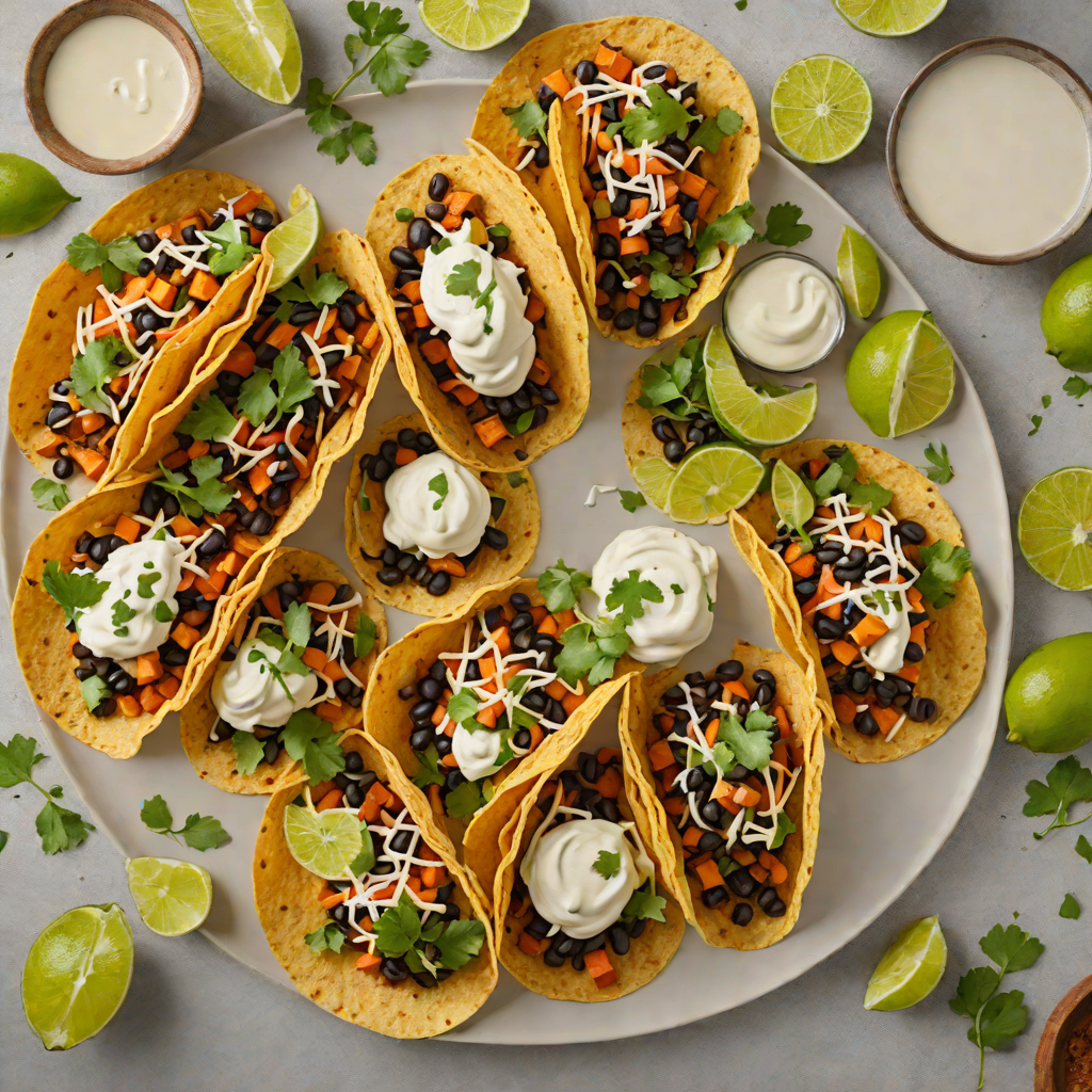 Half-Baked Sweet Potato and Black Bean Tacos with Lime Crema