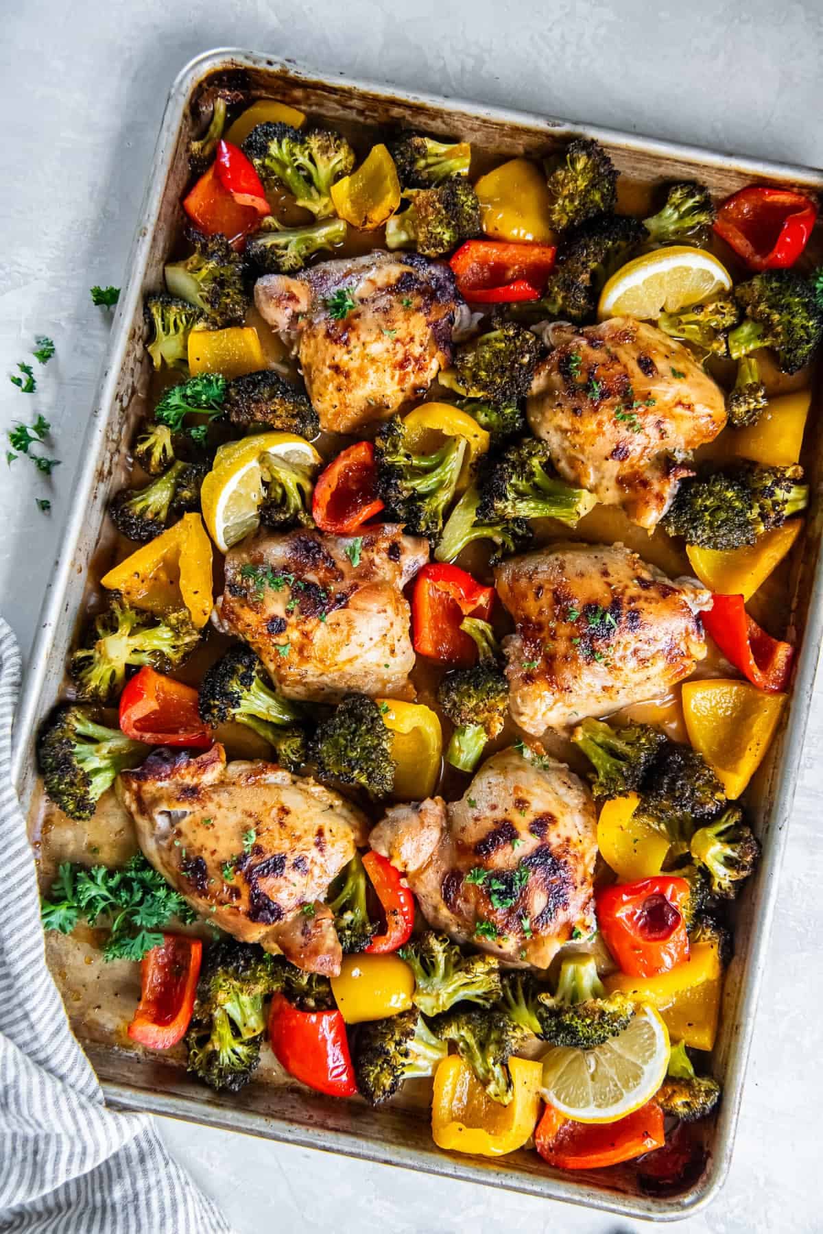 Pan-Seared Chicken Thighs with Honey-Mustard Glaze and Roasted Vegetables