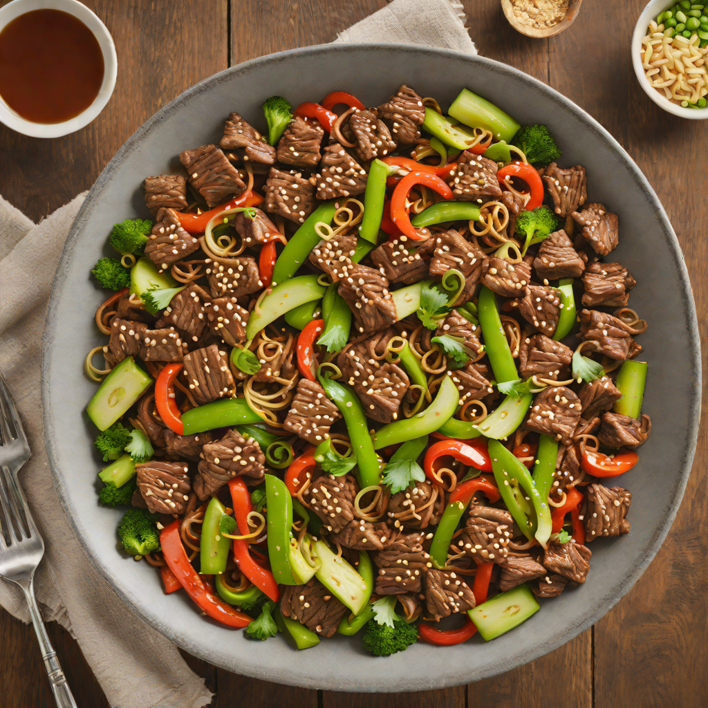 Stainless Steel Simmered Asian Beef Stir-Fry with Ginger and Scallions