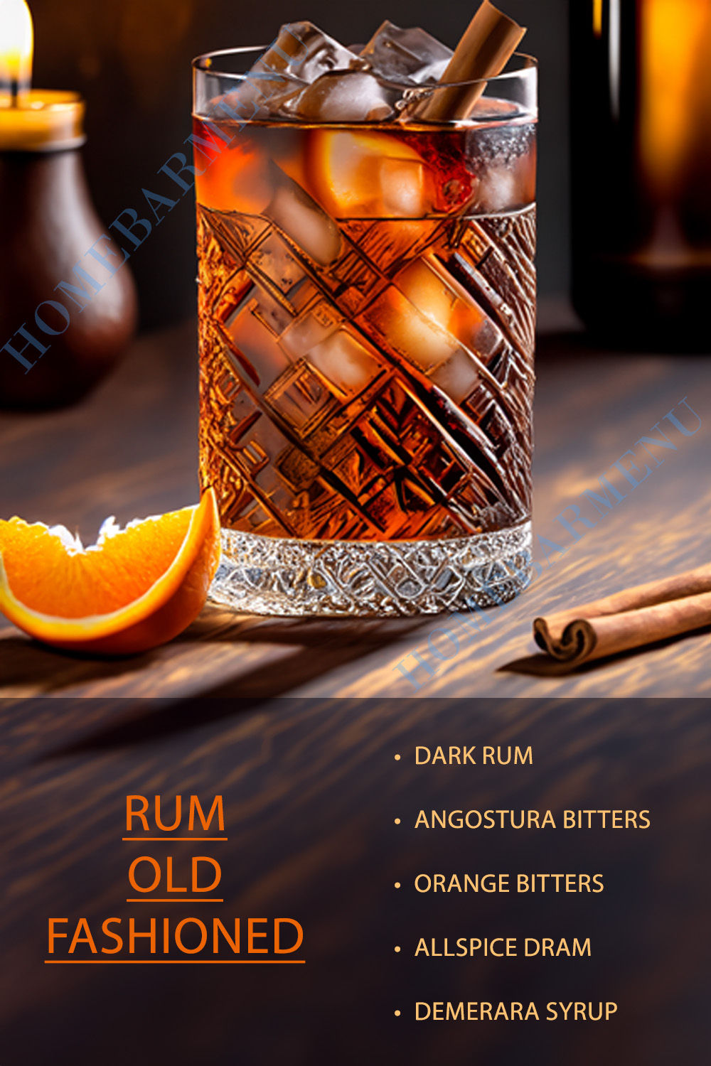 Stirred Ginger-Spiced Rum Old Fashioned