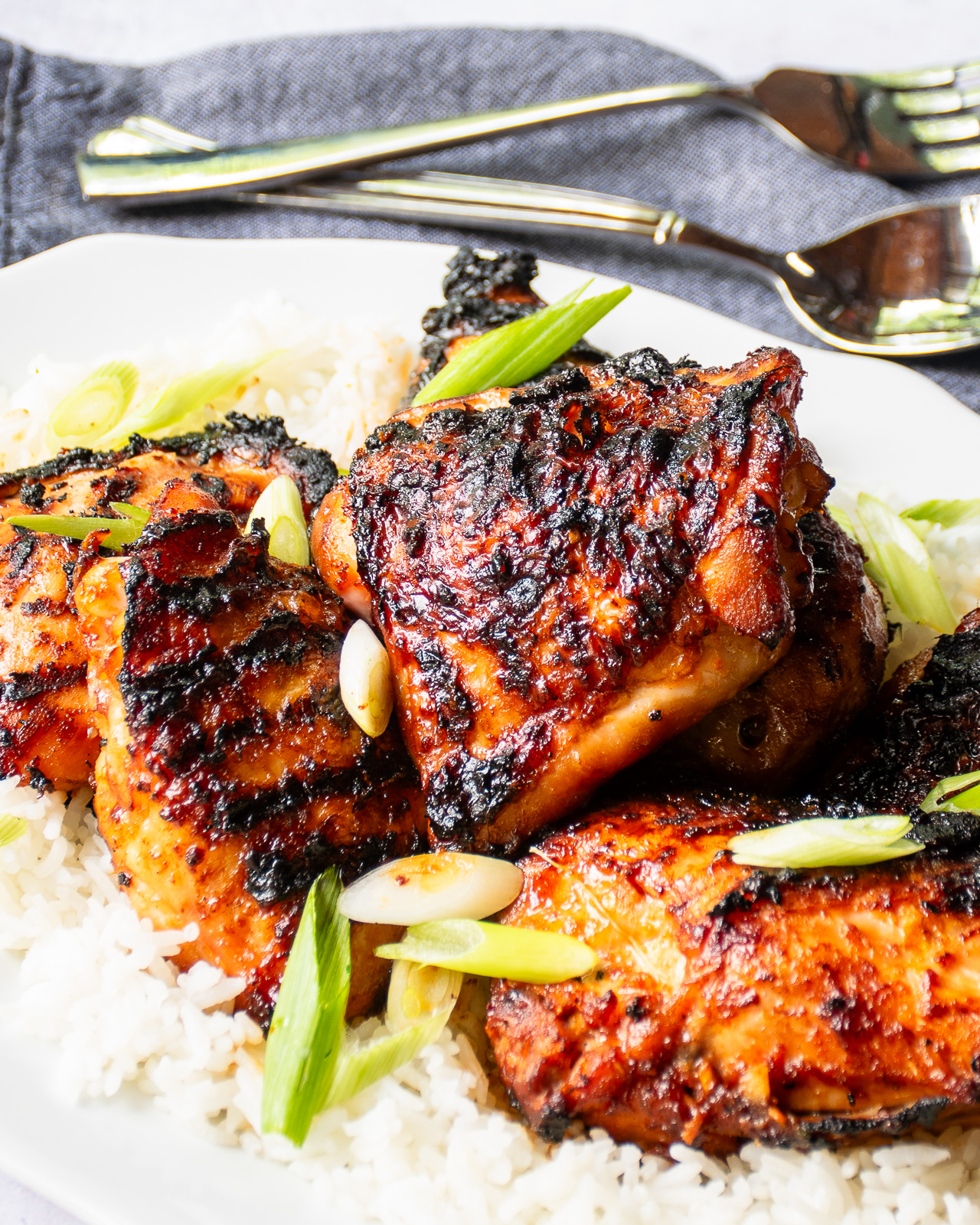 Charred Korean-Style Spicy Grilled Chicken Thighs