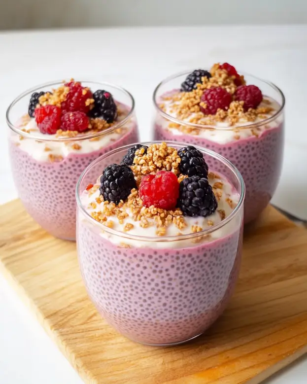 Chrome-Sparkling Berry Chia Pudding