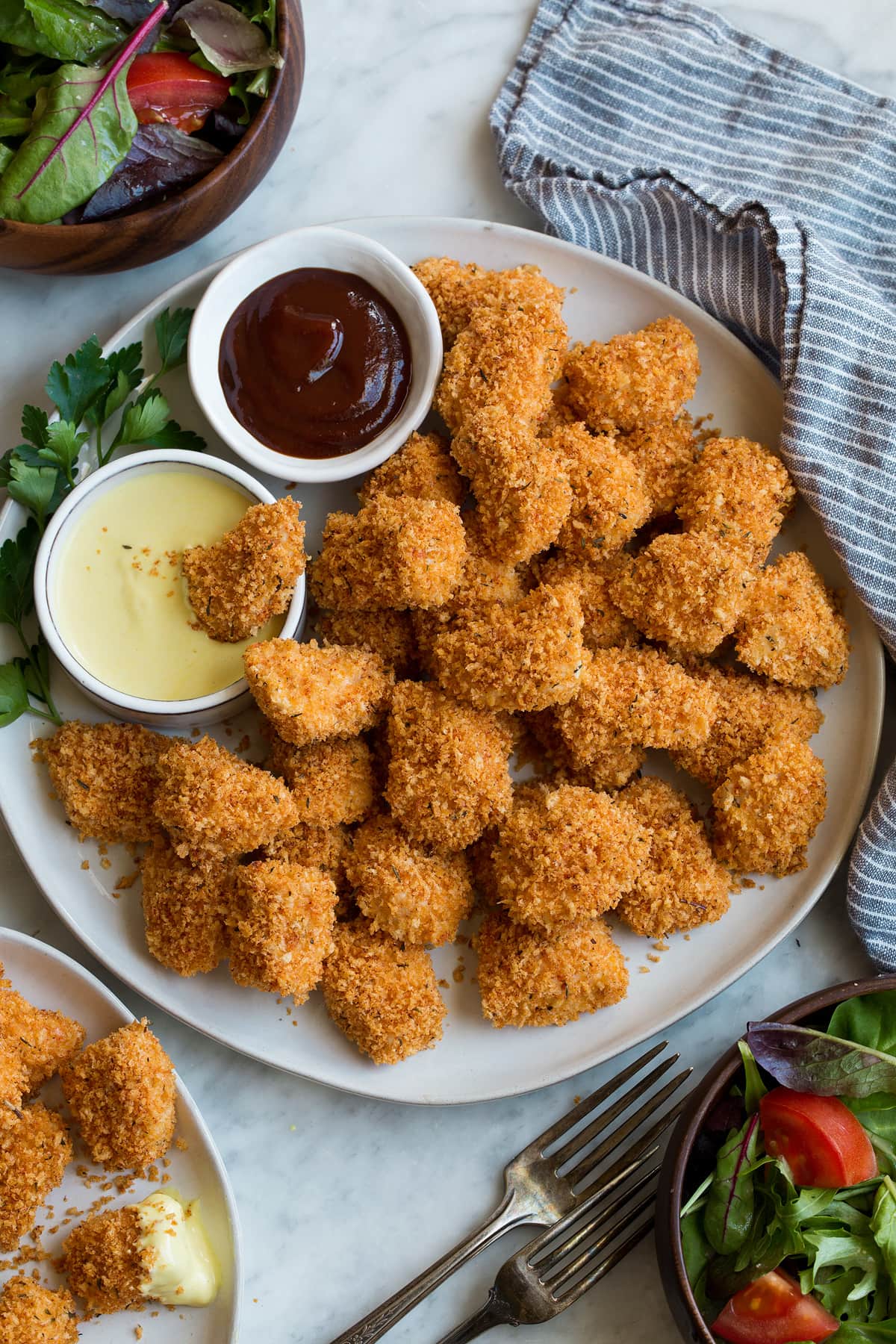 Oven-Baked Chicken Nuggets with Honey-Mustard Dip