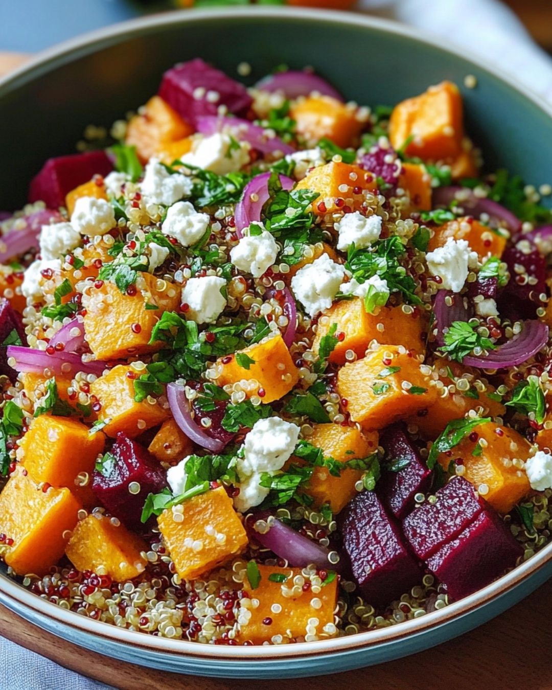 Smoked Beetroot and Quinoa Salad with Finger Lime Dressing