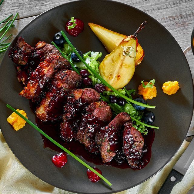 Pan-Seared Duck Breast with Gold Mustard Glaze