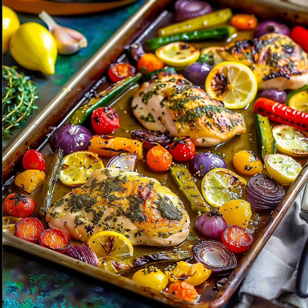 Crisp Lemon-Herb Chicken with Roasted Vegetables