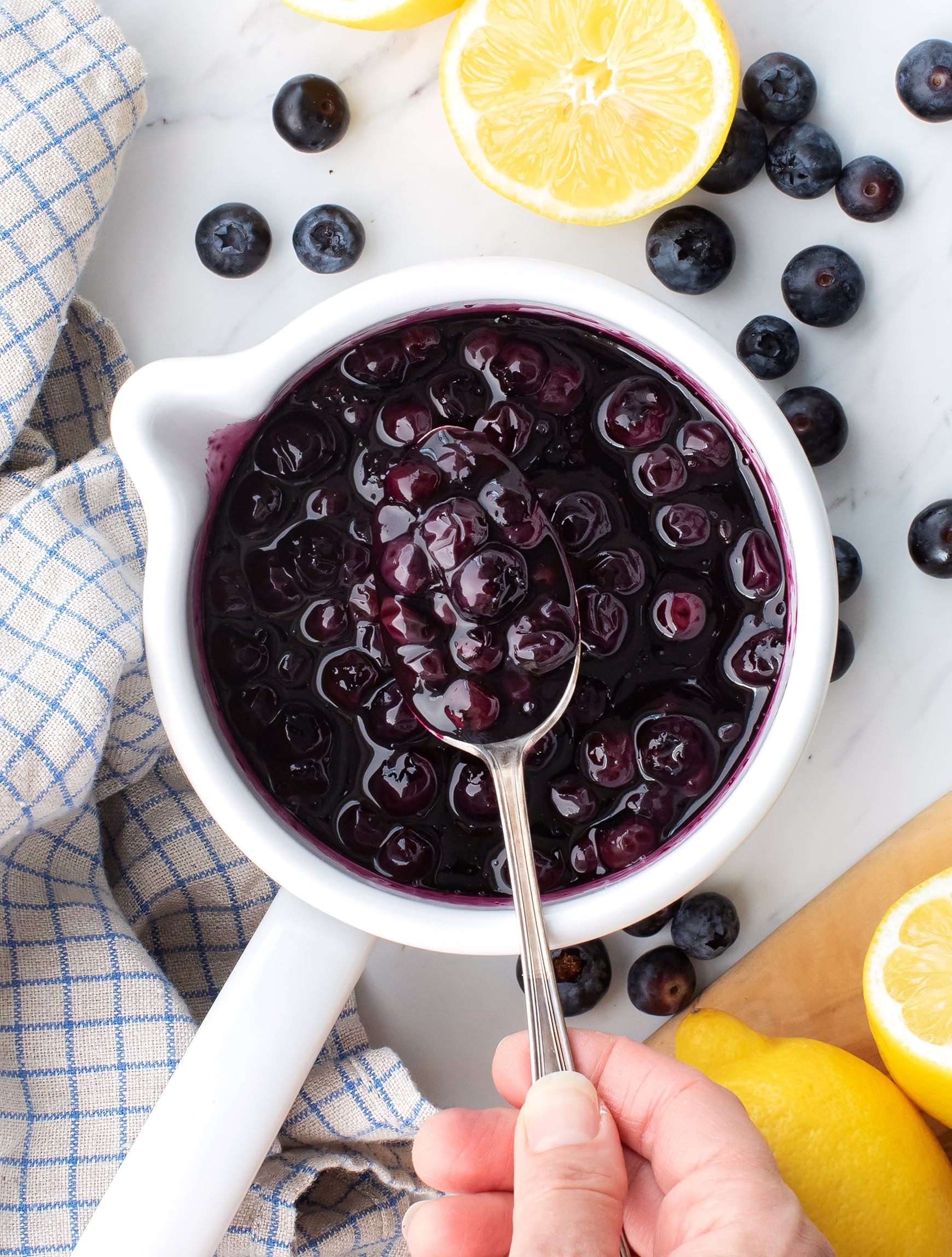Lemon Yogurt Mousse with Blueberry Compote