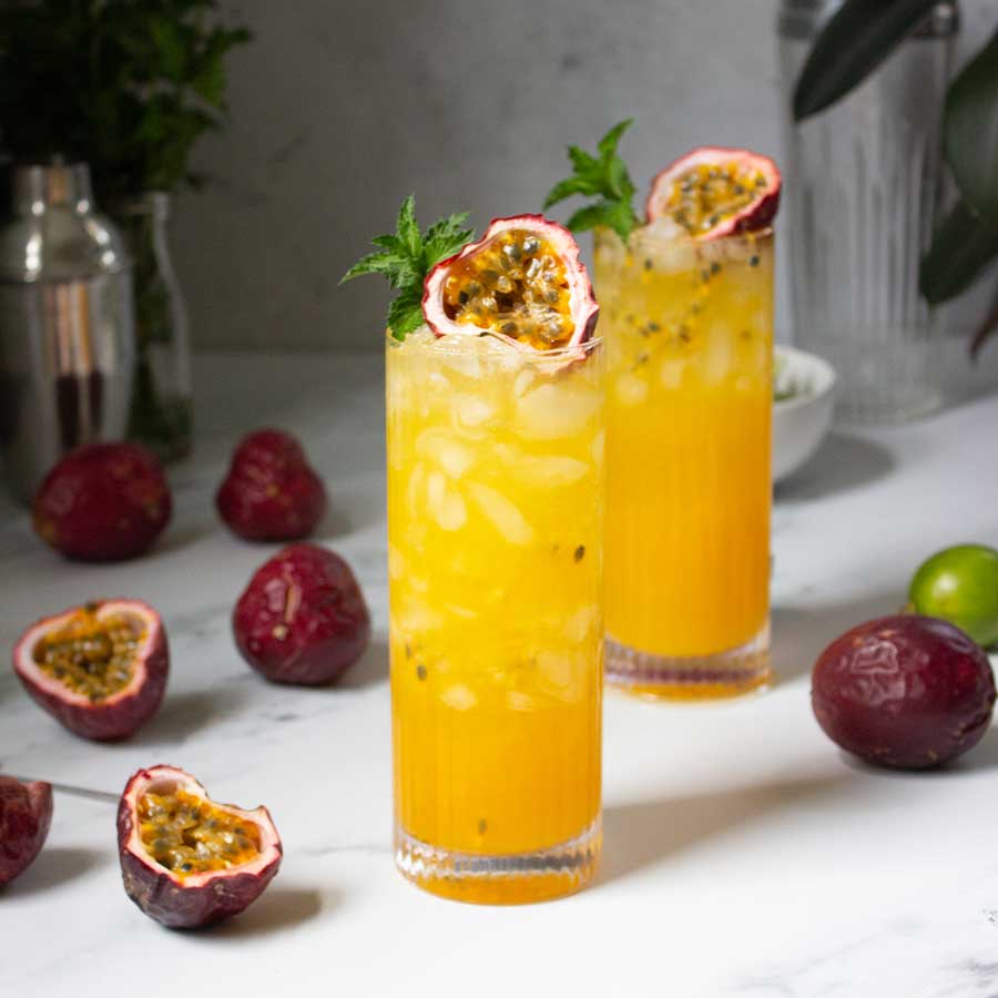 Tropical Rum and Passionfruit Collins