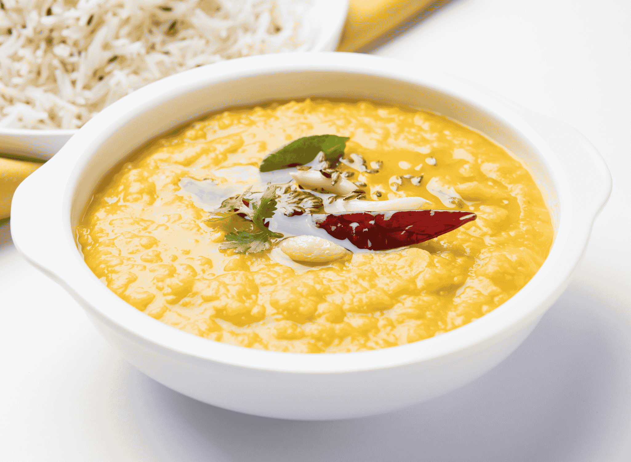 Steamed Gujarati Dal Tadka with Mustard Seeds