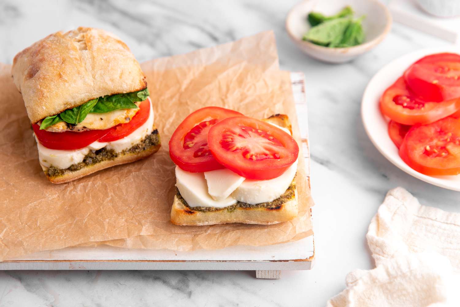 Grilled Chicken Caprese Sandwich with Basil Pesto