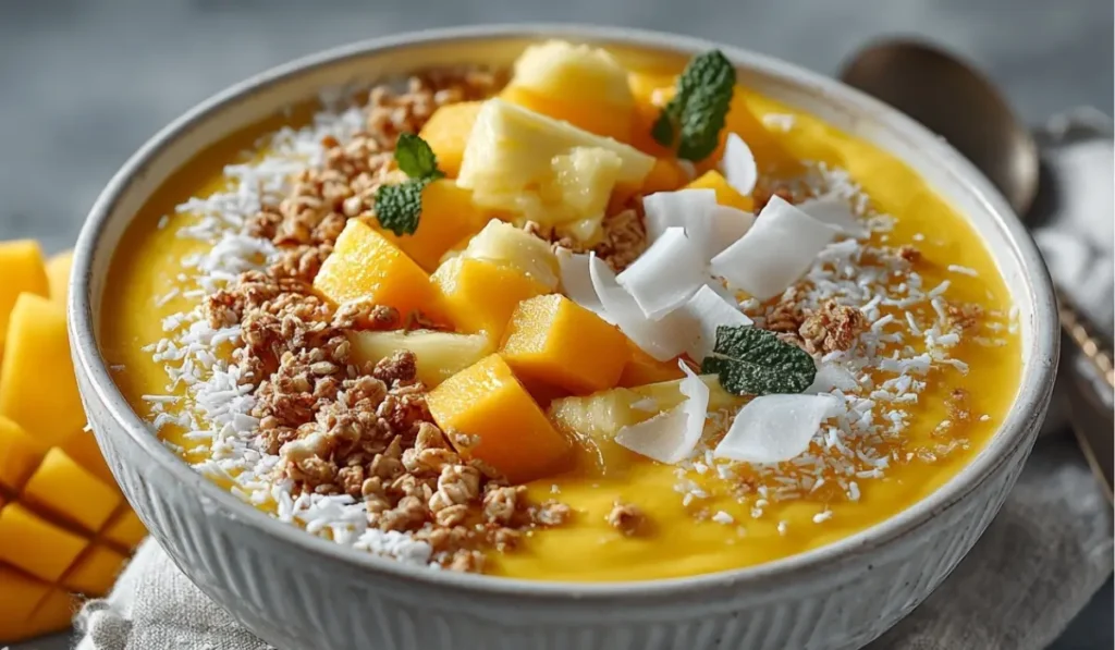 Mango-Pineapple Smoothie Bowl with Toasted Coconut