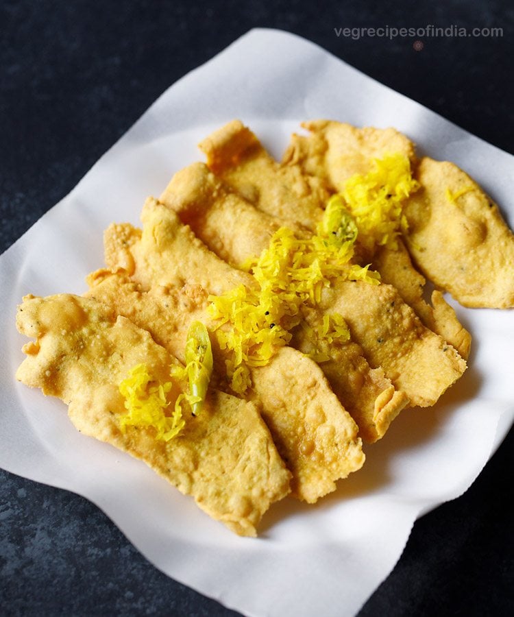 Fafda Crisps with Spiced Green Chutney