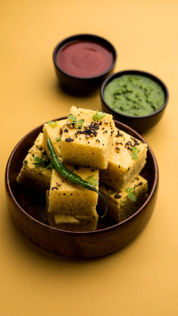 Sweet and Tangy Dhokla with Ginger-Tamarind Chutney