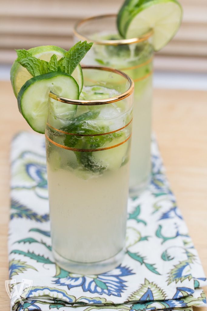 Muddled Gin and Cucumber Elderflower Fizz