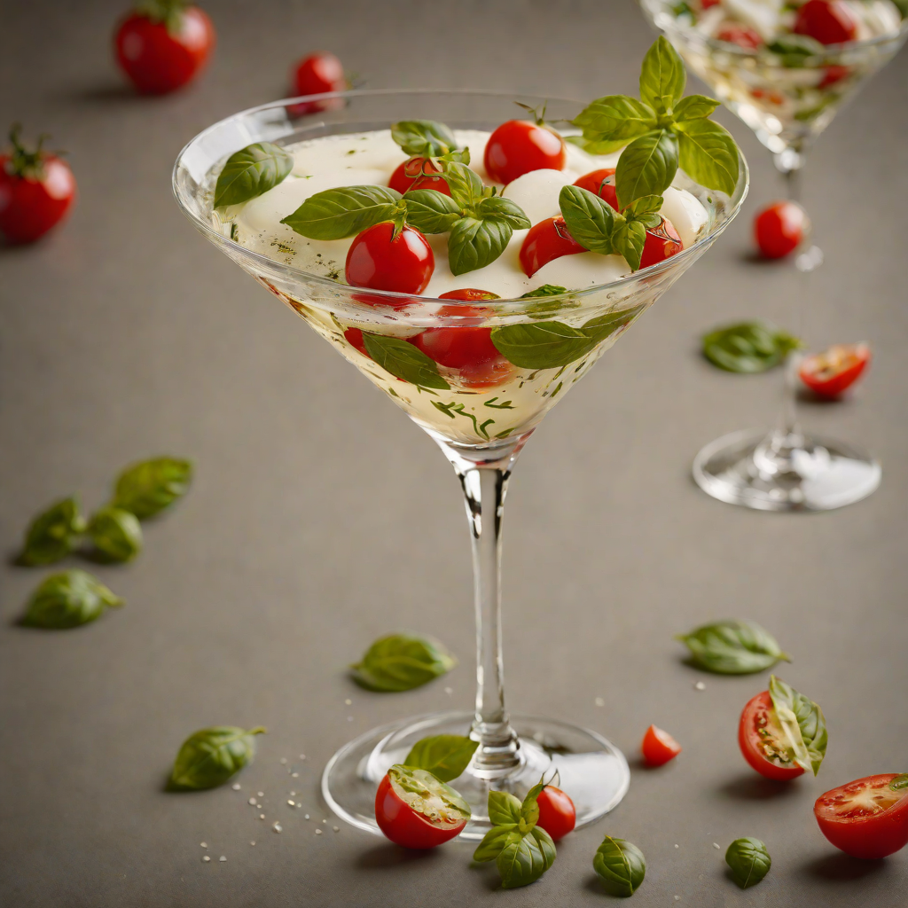Caprese Martini with Basil-Infused Gin